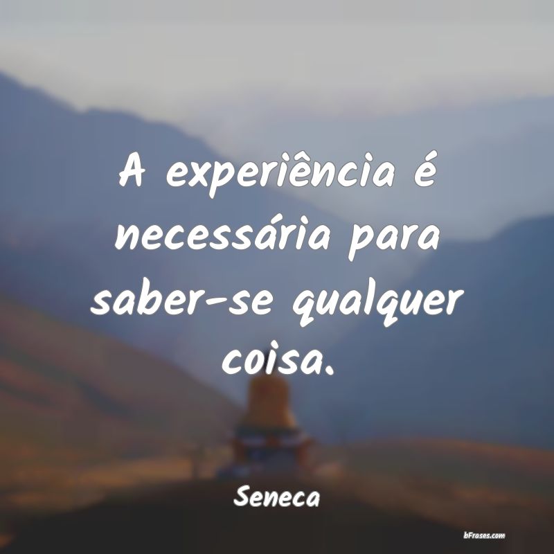 Frases de Seneca - A experiência é necessária