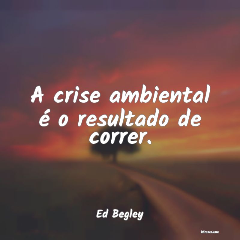 Frases sobre o Meio Ambiente - A crise ambiental é o resultado de correr.