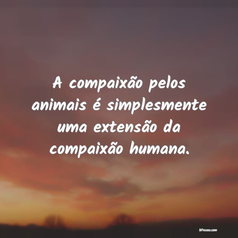 Frases sobre Animais - A compaixão pelos animais é simplesmente uma ext